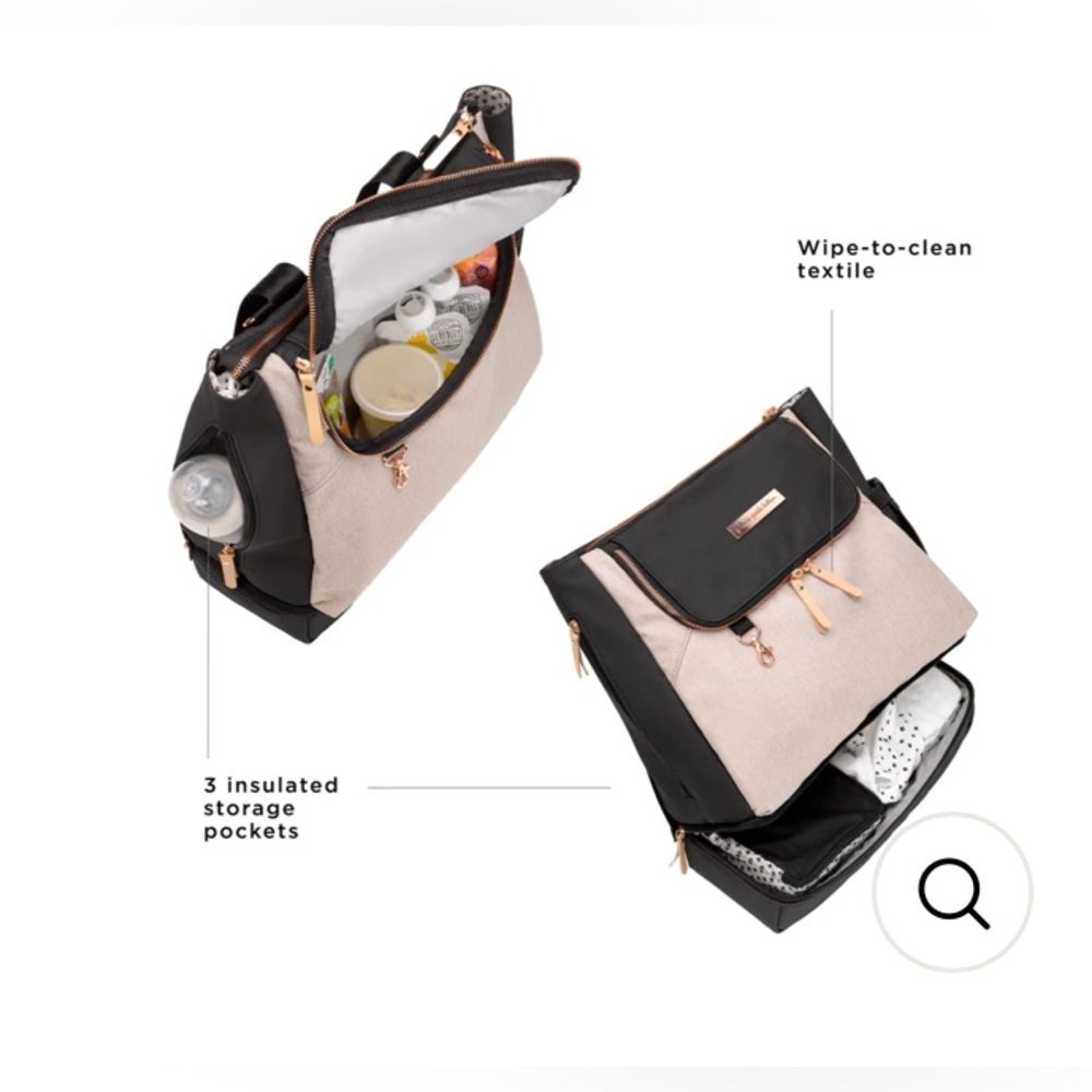 Petunia Pickle Bottom Pivot Pack Black/Sand Diaper Bag Backpack Carry on Tote - Picture 5 of 12